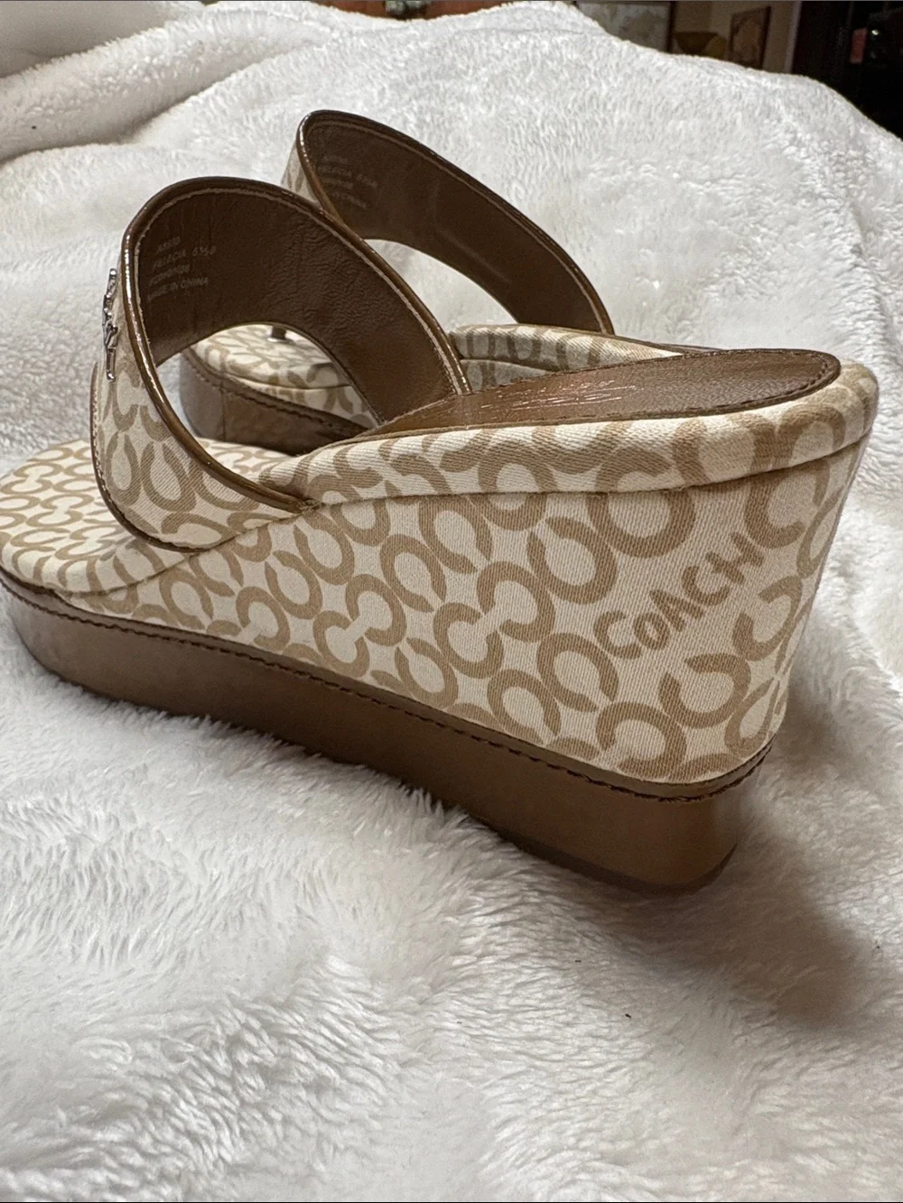 Coach Tan Wedges